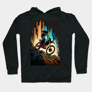 Cyber Future Dirt Bike With Neon Colors Hoodie